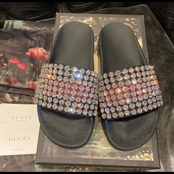 gucci bling slides